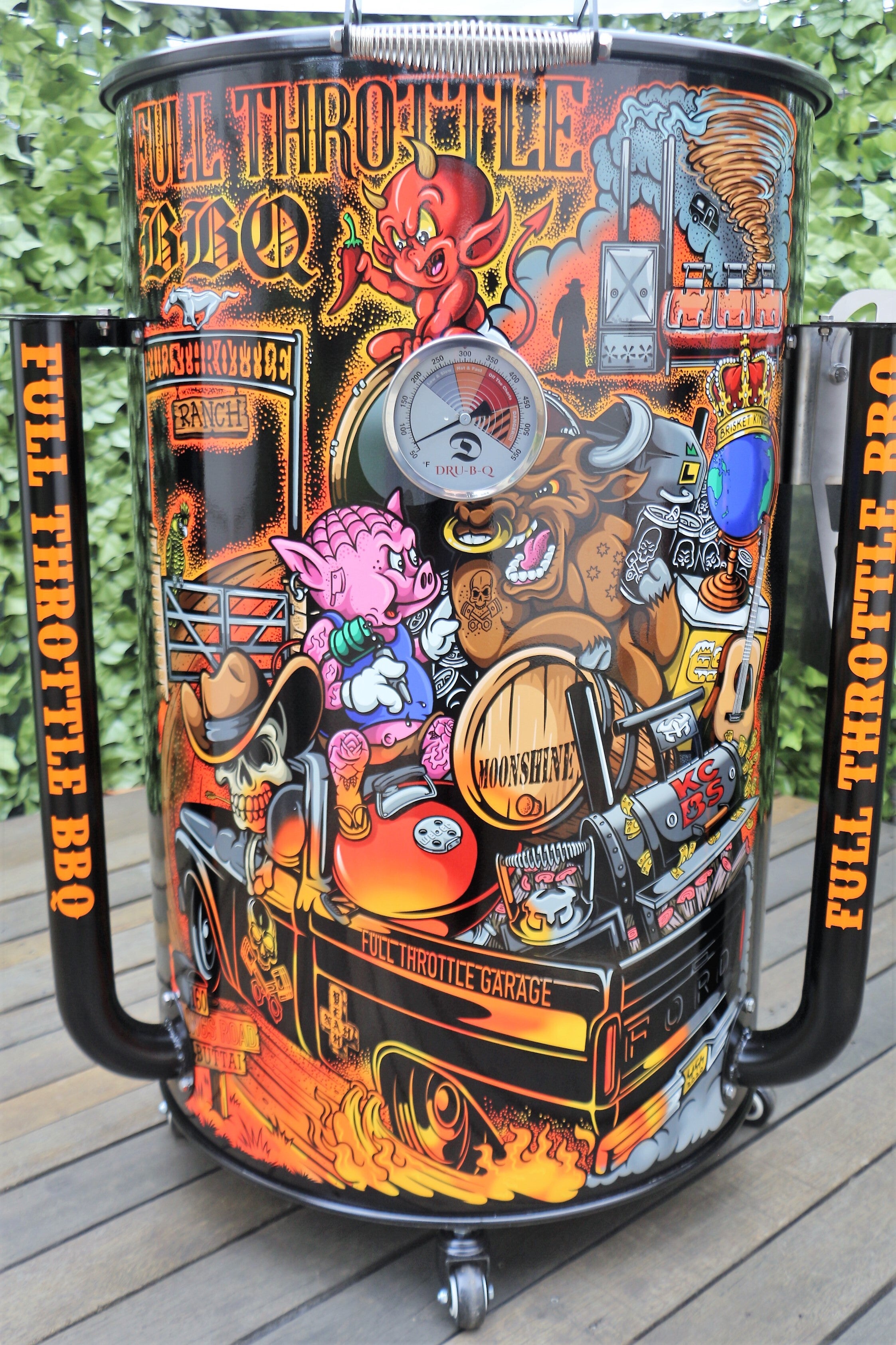 Full Throttle BBQ Limited Edition Custom Drum Smoker Full Throttle